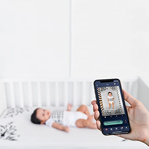 Nanit Smart Sheets, works with All Nanit Cameras to Measure Your Baby's Growth, 100% Cotton Fitted Sheets, Crib, White, One Size