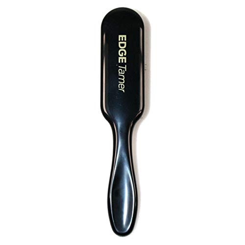 Denman D 92 Edge Tamer Soft Natural Bore Bristles Flat Hair Brush with Handle for Men and Women, Black Color