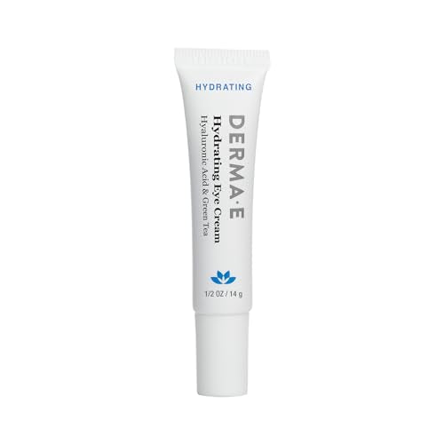 Derma E Hydrating Eye Cream – Firming and Lifting Hyaluronic Acid Treatment - Under Eye and Upper Eyelid Cream Reduces Puffiness and Appearance of Fine Lines, 0.5 oz