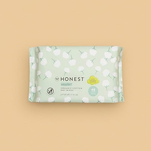 The Honest Company 100% Pure Organic Cotton Dry Wipes | Multi-Use Disposable Facial Cloth and Baby Wipe | Hypoallergenic and Gentle on Skin | 192 Count
