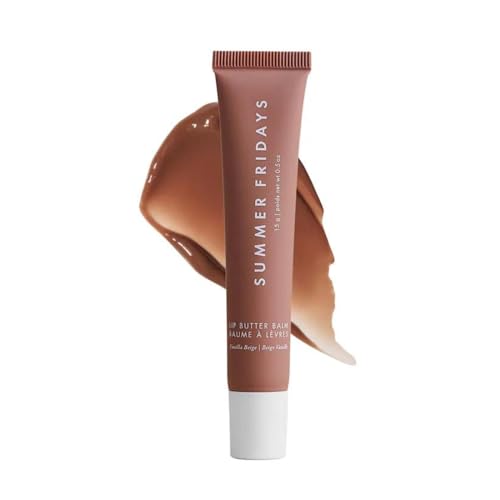 Summer Fridays Tinted Lip Butter Balm - Conditioning Vegan Lip Balm for Instant Moisture, Shine & Hydration - Softening & Soothing Skincare - Vanilla Beige (.5 Oz)