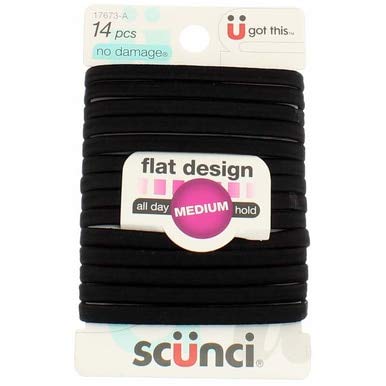 Scunci No Damage Hair Ties Black 6Mm. Pack Of 3