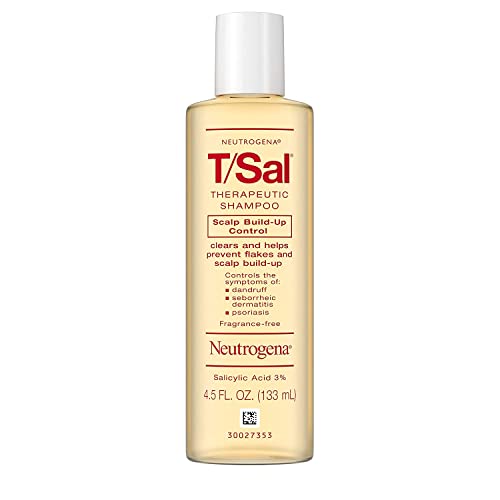 Neutrogena T/Sal Therapeutic Shampoo for Scalp Build-Up Control with Salicylic Acid, Scalp Treatment for Dandruff, Scalp Psoriasis & Seborrheic Dermatitis Relief, 4.5 fl. oz (Pack of 2)