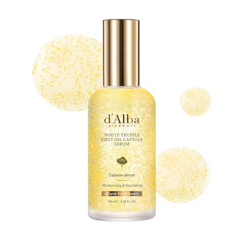 d'alba Piedmont White Truffle Oil Capsule Serum, Daily Vita Boost for Luminous Skin, Double Vitamin Formula (3.38fl. oz.)