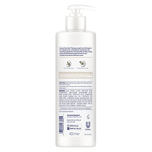 Dove Hair Therapy Conditioner for Damaged Hair Breakage Remedy Hair Conditioner with Nutrient-Lock Serum 13.5 fl oz