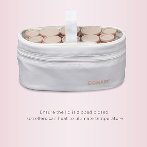 Conair Instant Heat Compact Hot Rollers for Long, Medium, and All Hair - Hair Curler - Hair Roller Clips Included - 1 1/4-inch, 1-inch, and 3/4-inch Rollers