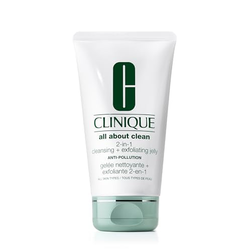 Clinique All About Clean 2-in-1 Cleansing + Exfoliating Jelly, Face Cleanser & Exfoliator With Salicylic Acid For All Skin Types, 5 Fl Oz