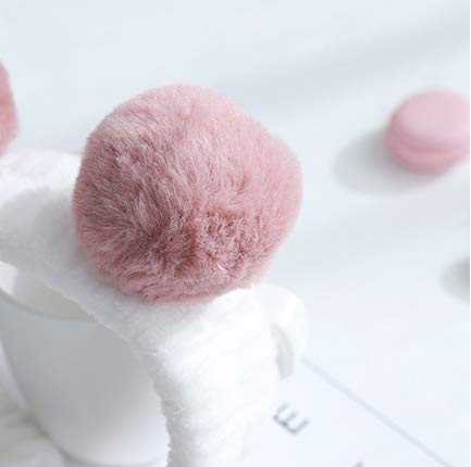 CRIZAN 4 Pack Cute Plush Panda Bear Ear Hair Band for Washing Face, Beauty Spa Facial Headband, Makeup Running Sport Headband for Women's Hair, Hair Wraps Headbands Spa Non Slip