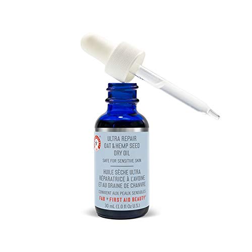 First Aid Beauty - Ultra Repair Oat & Hemp Seed Oil, Antioxidant-Rich Facial Oil with Colloidal Oatmeal, Helps Calm and Soothe Dry, Distressed Skin, Fragrance Free, Safe for Sensitive Skin, 1 oz