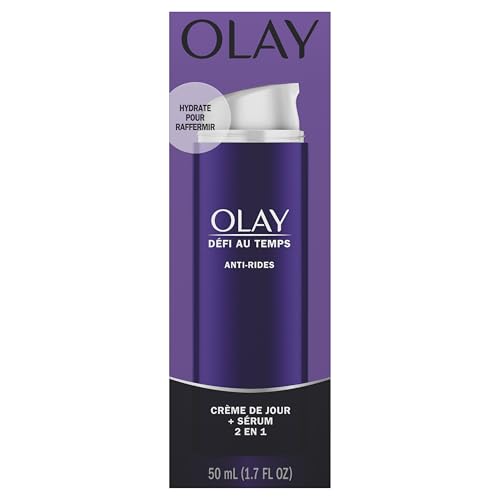 Olay Face Serum, Age Defying Anti-Wrinkle 2-in-1 Day Cream - Anti-Aging, Anti-Wrinkle, Smooths Fine Lines and Wrinkles, Firming, Lifting - Niacinamide, Glycerin, Aloe Vera, 1.7 Oz