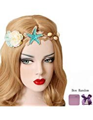 Bodermincer Mermaid Sea Star Starfish Hairbands Mermaid Hair Accessories Headband Mermaid Costume (Flower Starfish)