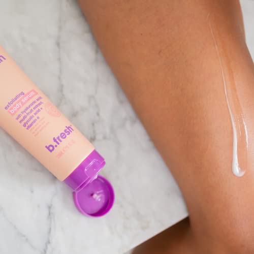 B.TAN Exfoliating Body Lotion | Smoothing Body Serum - Moisturizing & Hydrating, Refines & Restores Skin Texture & Fine Lines, Infused With Hyaluronic Acid + Vitamin E for Ultra Dry Skin, 8 Fl Oz