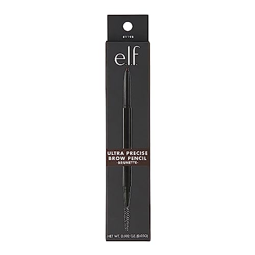 e.l.f. Ultra Precise Brow Pencil, Creamy, Micro-Slim, Precise, Defines, Creates Full, Natural-Looking Brows, Tames and Combs Brow Hair, 0.002 Oz, Brunette, 1 Count