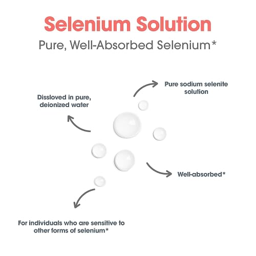 Allergy Research Group Selenium Solution - Well-Absorbed Selenium Liquid, Pure Sodium Selenite, Thyroid Support, Antioxidants, 100 mcg Supplement, Hypoallergenic - 8 Fl Oz