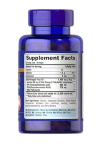 Puritan's Pride Triple Strength Omega-3 Fish Oil 1400mg, Active Omega-3 950mg, Dietary Supplement for Heart, Joint, and Cellular Health Support, 240 Rapid Release Softgels (Packaging May Vary)