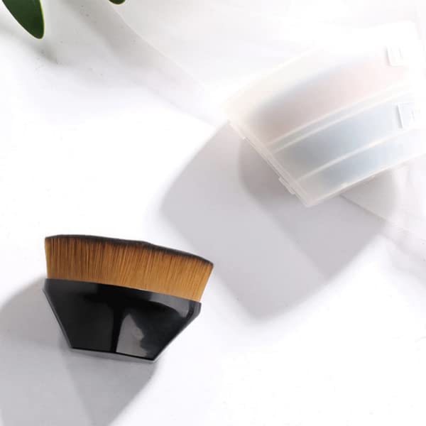 MARKABLE Kabuki Hexagon Foundation Makeup Brush Flat Top Face Blush Liquid Powder Foundation Brush for Blending Liquid, Cream or Flawless Powder Cosmetics(Black)