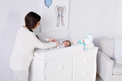 Regalo Baby Basics Non-Slip Infant Changing Pad with Patented Easy-Grip System – Water Resistant Cover, Compatible With Standard Changing Pad Covers and Dressers, Safe and Secure, White