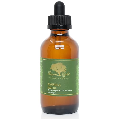 Liquid Gold Inc - 4 oz with dropper - Premium Marula Oil - GLASS BOTTLE 100% Pure Cold Pressed Natural Organic