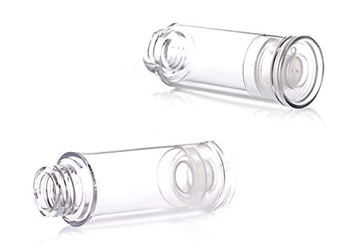 TUPWEL 12Pcs 10Ml / 0.34Oz Transparent Small Ounce Empty Ps Plastic Airless Vacuum Pump Press Bottle Jar Pot Vial Container for Cosmetic Makeup Serums Cream Lotion Travel Toiletries Liqui