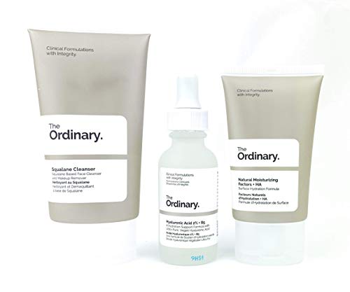 The Ordinary The Daily Set, Daily Skincare Routine with Squalane Cleanser, Hyaluronic Acid 2% + B5, and Natural Moisturizing Factors + HA