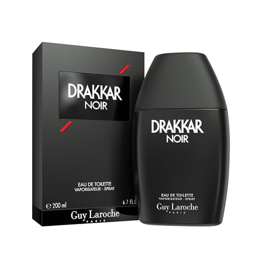 Drakkar Noir By Guy Laroche, Iconic Designer Fragrance, Intense & Powerful Eau de Toilette, Fougere Blend & Aromatic Spices, Long Lasting Mens Cologne, Day and Evening Scent, 6.8 Fl. Oz.