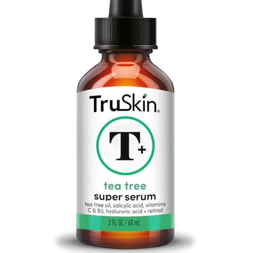 TruSkin Tea Tree Oil Acne Treatment for Face – Acne Serum – Improve the Appearance of Pores, Skin Tone for Smooth, Glowing Skin with Salicylic Acid, Vitamin C, Niacinamide & Retinol, 2 OZ