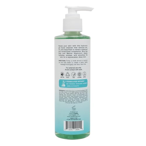 VITAMINS AND SEA BEAUTY Hyaluronic Gel Facial Cleanser with Blue Sea Kale + Marine Hyaluronic, 8 fl oz