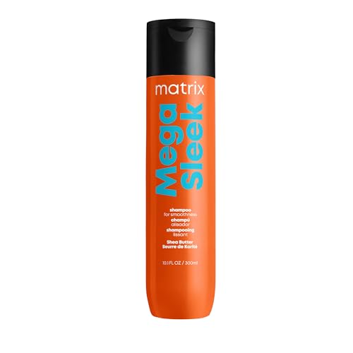 Matrix Mega Sleek Shampoo| Smoothing, Anti-Frizz, Detangling | For Dry, Damaged & Frizzy Hair | Salon Professional Shampoo | With Shea Butter | 10.1 Fl. Oz. | Vegan