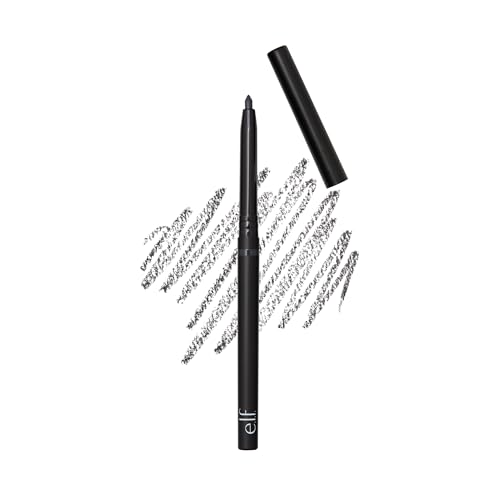 e.l.f. No Budge Retractable Eyeliner, Creamy, Ultra-Pigmented, Long Lasting, Enhances, Defines, Intensifies, Boldens, Grey, All-Day Wear, 0.008 Oz