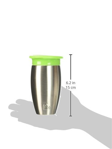 Munchkin Stainless Steel Sippy Cups for Toddlers 1-3, Spill Proof Miracle 360 Cup, Insulated, 10 Ounce, Green