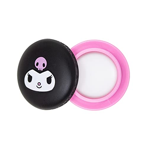 The Crème Shop x Kuromi Macaron Lip Balm, Korean Lip Balm with Shea Butter and Vitamin E - Raspberry Cream Puff