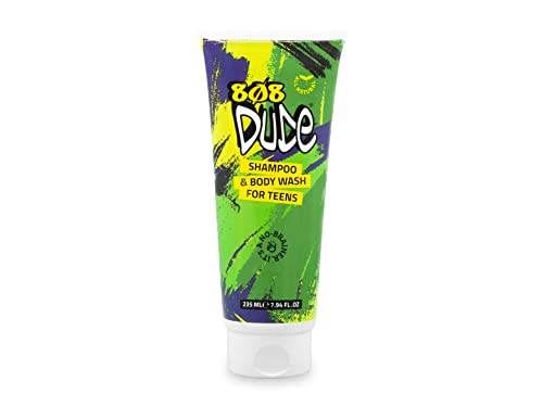 808 Dude Shampoo and Body Wash for Teens, Boys, and Men | Pure Natural & Organic Ingredients | Clear Body Odor and Skin Breakouts with Essential Oils, 8 fl oz.