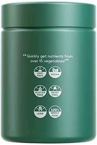 Codeage Instantfood Easy Veggies, Over 15 Vegetable Powders Equivalent All-in-One, Daily Vegan Blend, Whole Food Greens Vitamins Supplement Capsules, Phytonutrients Multivitamin, Non-GMO, 90 Capsules