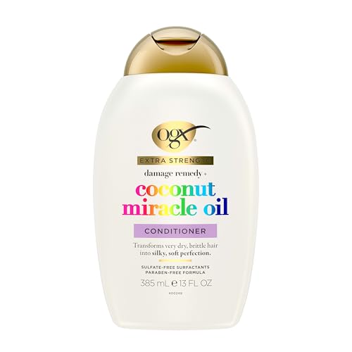 OGX Extra Strength Damage Remedy + Coconut Miracle Oil Conditioner for Dry, Frizzy or Coarse Hair, Paraben-Free, Sulfate-Free Surfactants, 13 Fl Oz