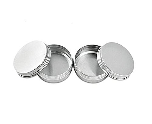 echo-ove 2 Oz, 60 ML Gram Jar Aluminum Round Tins Cosmetic Sample Metal Tins Empty Container with Tight Seale