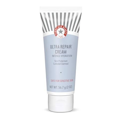First Aid Beauty - Ultra Repair Cream, Intense Hydration Whipped Colloidal Oatmeal, Clinically Proven to Strengthen Skin Barrier in 7 Days & Helps Relieve Eczema, Luxury Face & Body Moisturizer, 2 oz
