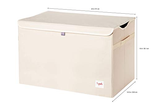 3 Sprouts Large Toy Chest for Kids with Lid and Handles - Collapsible Toy Storage Bin/Trunk/Box/Basket Organizer for Boys & Girls Playroom, Nursery, Leopard