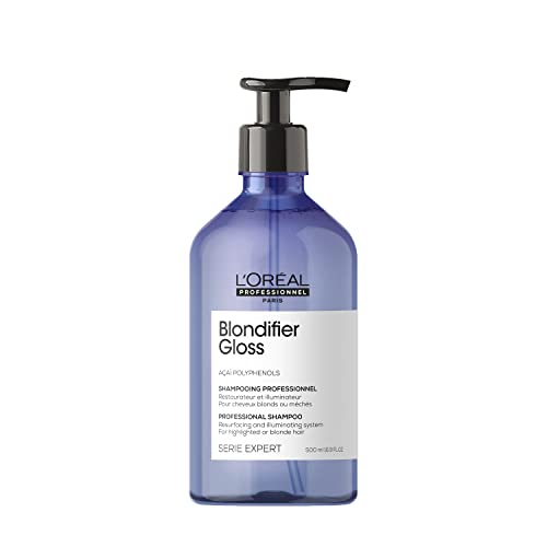 L'Oreal Professionnel Blondifier Clarifying Shampoo - Restores Color -Treated Hair, Enhances Shine & Fights Brass, For Blonde or Bleached Hair