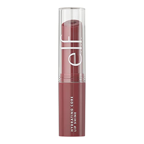 e.l.f. Hydrating Core Lip Shine, Conditioning & Nourishing Lip Balm, Sheer Color Tinted Chapstick, Happy, 0.09 Oz