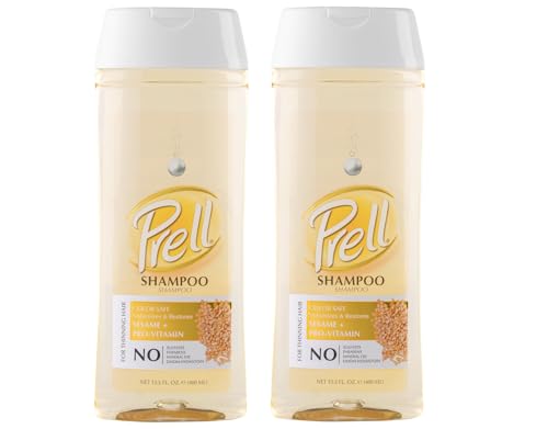 Prell Sesame + Pro-Vitamin Shampoo for Thinning Hair, Color Safe, Volumizes & Restores 13.5 fl. oz. (Pack of 2)