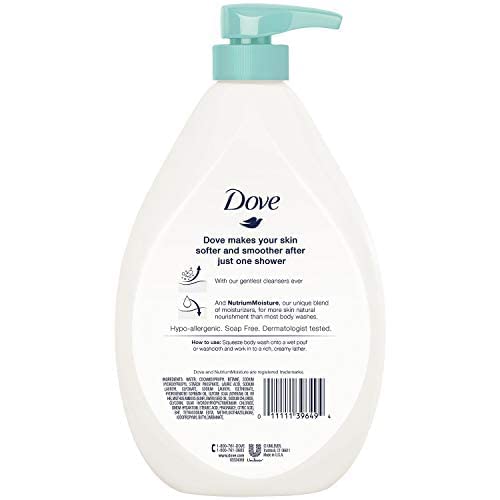 Dove Body Wash, Sensitive Skin Pump, 34 Ounce (Pack of 2)