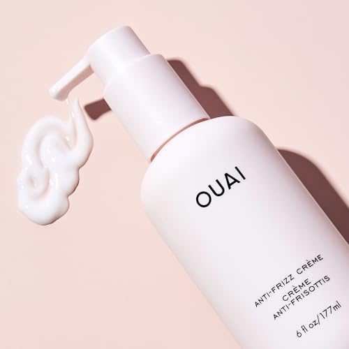 OUAI Anti Frizz Cream - Moisturizing Hair Cream with Frizz Control & Heat Protection - Provides Lasting Hydration with Jackfruit & Beetroot Extract - Paraben, Phthalate & Sulfate Free (6 oz)