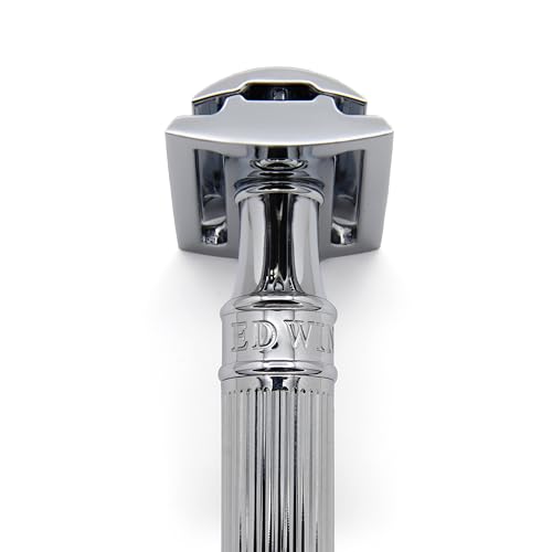Edwin Jagger DE89LBLAMZ Classic Double Edge Manual Eco-Friendly and Reusable Safety Razor for Men and Women for Shaving Cream or Soap (Lined)