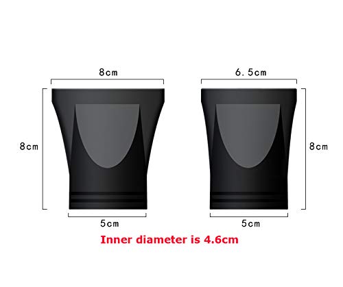 2Pcs (Special for Hair Barber Shop) Plastic Salon Hair Dryer Nozzle Replacement Narrow Concentrator Replacement Blow Flat Hairdressing Hair Drying Nozzle for Outer Diameter 4.5cm (Black)