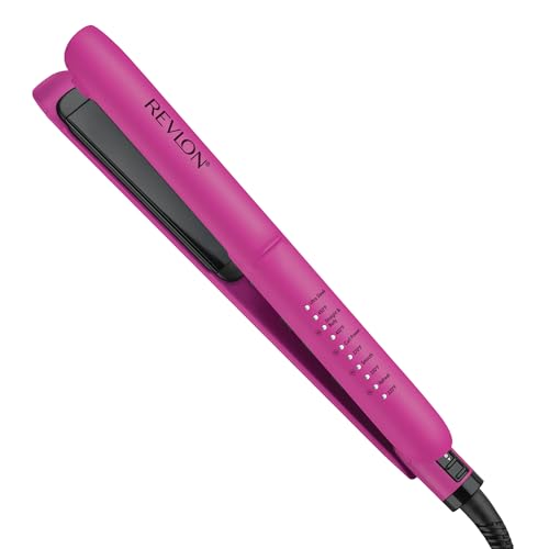 Revlon Easy Heat 1” Precision Flat Iron | Hair Straightener with Ceramic Tourmaline Plates for Less Damage and 5 Preset Temps with Heat Recommendations by Hair Type