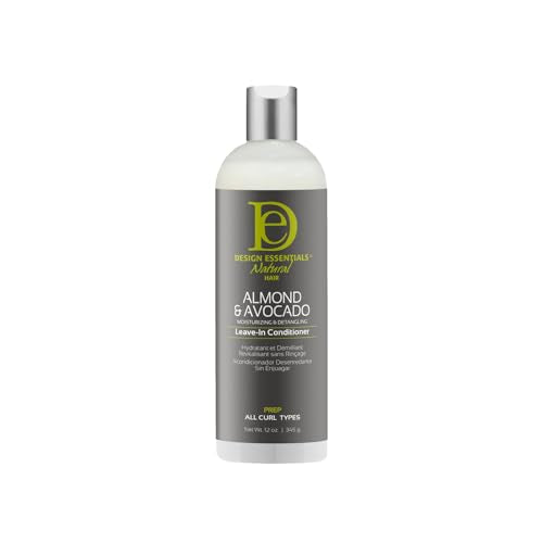 Design Essentials Almond & Avocado Moisturizing & Detangling Leave-In Conditioner for Curly Hair, 12 Ounce