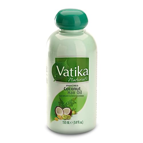 Dabur Vatika Naturals Coconut Hair Oil with Henna, Amla, Lemon & 5 Herbs - Nourish & Strengthen Hair & Scalp for Healthy & Radiant Hair for Kids, Women & Adults - 5.07 Fl Oz (Pack of 1)