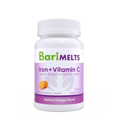 BariMelts Iron Supplement with Vitamin C - 1 Month Supply (90 Fast-Dissolving Tablets) - Post-Op Bariatric Vitamins