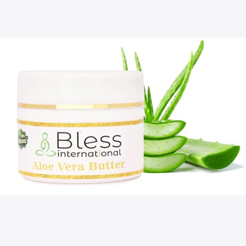Organic Raw Aloe Vera Butter 100% Pure,Natural & Unrefined| Skin Moisturizer For Face, Body & Hair| 4 OZ/115 GM Ivory/White Grade A | DIY Creams, Balms, Lotions, Soaps| Softens Dry & Tough Skin
