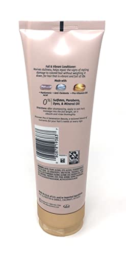 Pantene Pro-V Generation Beauty Full & Vibrant Sulfate Free Conditioner with Hyaluronic Acid for Fine or Thin & Colored Hair, 8 oz